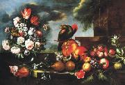 LIGOZZI, Jacopo Fruit and a parrot oil painting